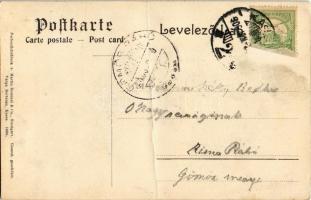 1906 Kassa, Kosice; dóm. Kiadja Varga Bertalan / cathedral. Floral (fa)