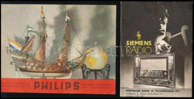 cca 1940 Orion, Siemens, Philips 5 db képes árjegyzék füzet