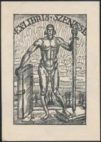Kmetty János (1889-1975): Ex libris Szenes L. Klisé, papír, jelzett a klisén, 7,5×5,5 cm