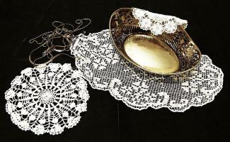 Alpakka tál  + 4 db alpakka nyaklánc + 3 nipp