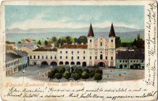 1903 Zsolna, Sillein, Zilina; templom, üzletek. Kiadja Löwy Fülöp 76. / church, shops (fa)
