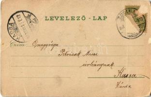 1903 Zsolna, Sillein, Zilina; templom, üzletek. Kiadja Löwy Fülöp 76. / church, shops (fa)