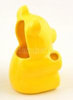 Kerámia medvék, 2 db, fogkrém- és fogkefetartóval, jelzés nélkül, hibátlan, m: 13 cm