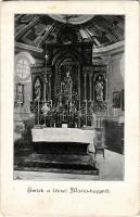 Lőcse, Levoca; Emlék a lőcsei Mária-hegyről, kegytemplom, oltár / pilgrimage church at Mariánska hora mountain, interior, altar (EK)