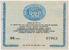 1967. Olimpiai Sorsjegy Mexikó 1968 T:II,II-