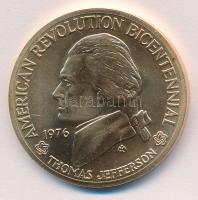 USA 1976. Amerikai Forradalom Bicentenárium - Thomas Jefferson Br emlékérem (25,65g/38mm) T:1- USA 1976. American Revolution Bicentennial - Thomas Jefferson Br memorial coin (25,65g/38mm) T:AU