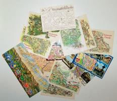 13 db modern térképlap
