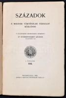 1901-1927 Századok. Magyar Történelmi Társulat közlönyének 14 szórványszáma. Részben szakadozott ger...