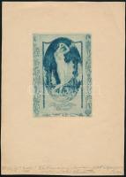 Alfred Soder (1880-1957): Erotikus ex libris Reich Péter Cornel Színes rézkarc, papír, jelzett (utasításokkal), 11,5×8 cm