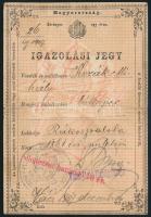 1861 Igazolási jegy rákospalotai lókupec részére.