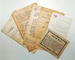 1877-1920 10 db klf érdekes okmány