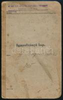 1939 Katonai igazolványi lap a m. kir. 2/II. gyalogos zászlóalj tartalékos katonája részére