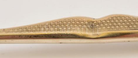 Ezüst(Ag) cukorfogó, jelzett, horpadással, h: 16 cm, nettó: 46,2 g