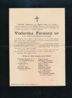 1893-1935 3 db gyászjelentés (Vodicska Ferenc, Kubinyi Aurél, Vécsey Károly)