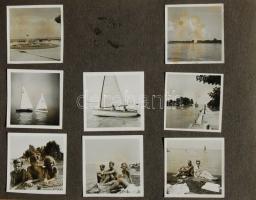 cca 1960 162 db kisméretű családi fotó szövetkötésű albumban