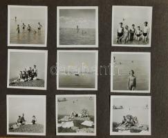 cca 1960 162 db kisméretű családi fotó szövetkötésű albumban