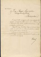 1889 Wekerle Sándor pénzügyminiszter aláírása levélen