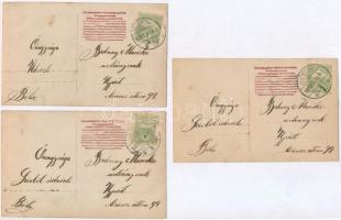 A hét napjai - 7 darabos teljes romantikus képeslapsorozat, jó állapotban 1906-ból / Days of the Wee...