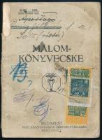 cca 1920 Hajómalom (Apostag, Dunaföldvár) malomkönyvecskéje sok bejegyzéssel