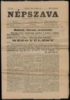 1898 A Szociáldemokrata Párt kiáltványa a kormányzati cenzúra bevezetése ellen 25x42 cm + kapcsolódó tüntetés felhívása a Népszavában