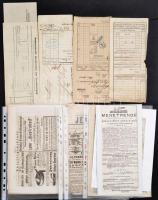 1840-1877 Hajózással kapcsolatos dokumentumok gyűjteménye. DDSG fuvarlevelek, korabeli újsághirdetések, hajómenetrendekkel