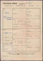 1944 Mangalicatenyésztők Országos Egyesületének származási igazolványa, hátoldalán táblázattal