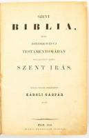 Szent Biblia. Károli Gáspár. Pest, 1859. Heckenast. Egészbőr kötésben. Kopásokkal