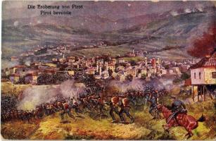 Die Eroberung von Pirot / Pirot bevétele / WWI Austro-Hungarian K.u.K. military art postcard, Battle of Pirot