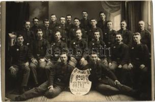 1912 Noch die halbe Dienstzeit 1910-13. Sarajevo, Bosnien / Osztrák-magyar katonák a szolgálati idő felét ünneplik / Austro-Hungarian K.u.K. military, soldiers celebrating half-time in their period of service in Bosnia. photo (vágott / cut)