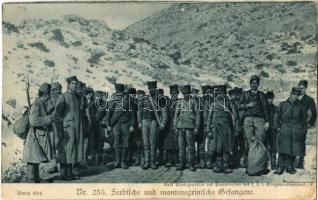 Serbische und montenegrinische Gefangene. K.u.K. Kriegsministerium Serie 49/4. Nr. 253. / Szerb és montenegrói hadifoglyok csoportja / WWI Austro-Hungarian K.u.K. military, Serbian and Montenegrin POWs (prisoners of war) (non PC) (vágott / cut)