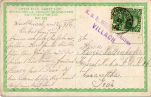 1916 Skipatrouille mit Cevedale. Kriegshilfsbüro Nr. 212. / WWI Austro-Hungarian K.u.K. military art...