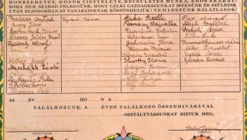 cca 1941 Pesthidegkúti Államilag Engedélyezett Magán Polgári Fiú és Leányiskola (osztály)találkozó e...