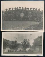 1926  Szurdokpüspöki, cserkésztábor gróf Apponyi birtokán, 4 db fotó, hátoldalon feliratozva, 6×10 é...