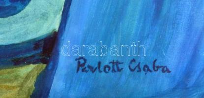 Perlott jelzéssel: Kilátás a szobából. Akvarell, papír, üvegezett keretben, 42×30 cm