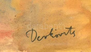 Derkovits jelzéssel: Női alak. Akvarell, papír, üvegezett keretben, 36×27 cm