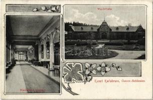 1909 Karlova Studánka, Bad Karlsbrunn; Wandelbahn, Wandelbahn Interieur. Verlag W. Krommer / spa pavilion, interior. Art Nouveau, floral