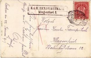 1917 Leoben, Hauptplatz / main square + K.u.K. Zensurstelle Klagenfurt 1. (fl)