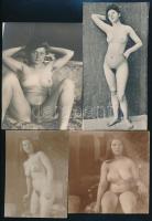 cca 1900-1940 Régi erotikus fotók, vegyes méretben és állapotban, 9 db, 5,5×4 és 11×8 cm közötti mér...