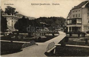 1908 Rogaska Slatina, Rohitsch-Sauerbrunn; Grazerheim, Curplatz / spa, bathing house, park