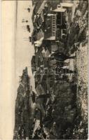 1917 Shkoder, Shkodra, Skutari; Skutariseer-Bojanabrücke, Hafen und Bazarviertel / bridge, harbor, port, bazaar district, soldiers