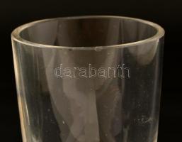 Régi talpas pohár ( 2db), peremén apró csorbákkal, m: 13,5 cm (2×)