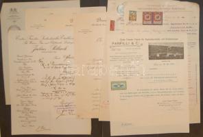 1889- 1917 9 db számla hadi szállításokról szép katonai pecsétekkel és címkékkel