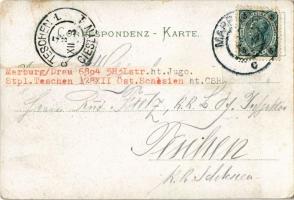 1904 Maribor, Marburg an der Drau;  Eisenbahnbrücke über die Drau mit Blick auf die Stadt. Mehner &a...