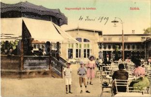 1909 Siófok, Nagyvendéglő és kávéház, étterem, zenepavilon, pincérek. Telepi tőzsde kiadása