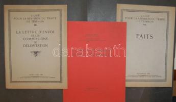 1920-as évek a Trianoni szerződéssel foglalkozó 3 db francia nyelvű irredenta nyomtatvány