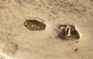 Ezüst (Ag.) pohártalp (3 db), jelzett, kettőben üvegmaradékok, bruttó:29 g, m:3,5 cm