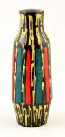 Iparművészeti vállalatos Illés mázas kerámia váza, jelzett, lepattanással, m: 30 cm