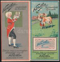 cca 1900-1910 Koestlin csokoládé litho reklám kártya, 10x5 cm.