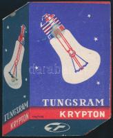 cca 1920-1940 Tungrsam-Krypton reklámos, kihajtható órarend