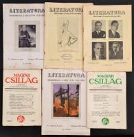 1926-1929 A Literatura c. folyóirat 4 száma. I. évf 3.; 4., IV. évf 6., 9. számok + 1942-43 A Magyar Csillag folyóirat két száma